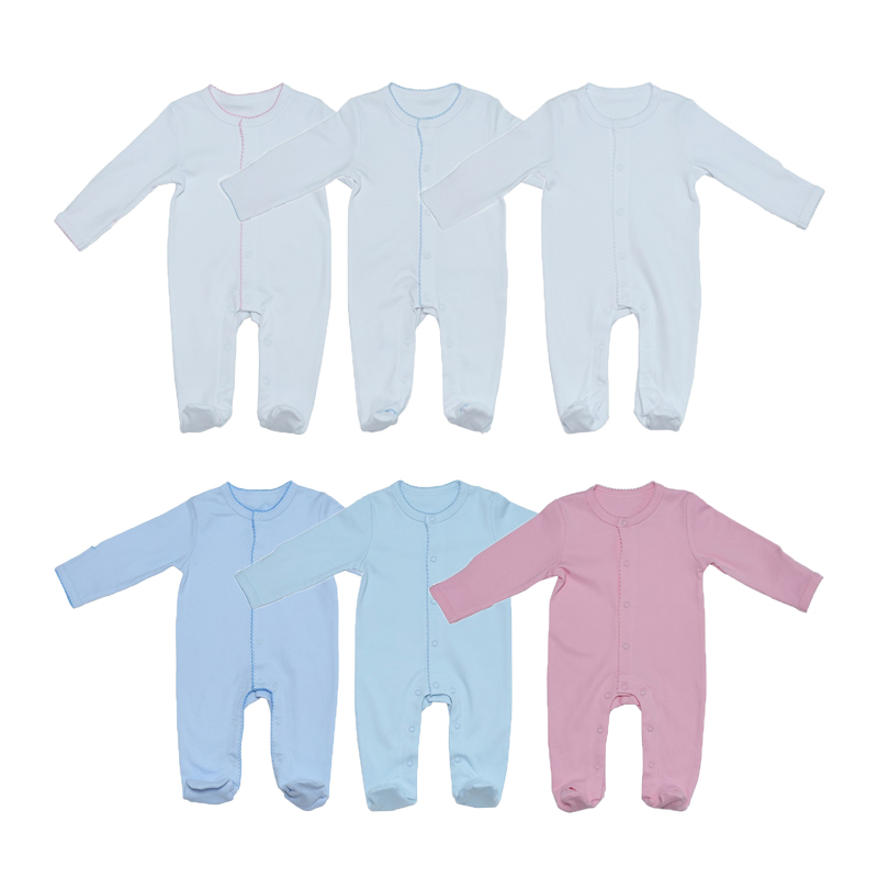 Picot Trim New Born Coming Home Outfits Babies Onesie Romper Σετ