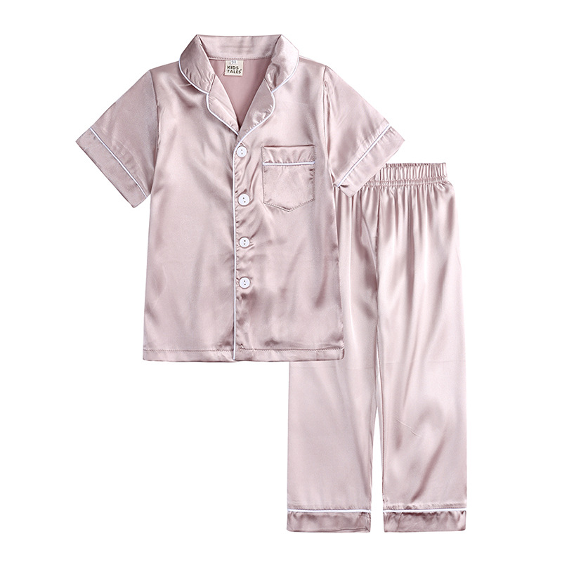 Προσαρμοσμένο λογότυπο Satin Kids ‘Pijamas Ρύθμιση πολλαπλών χρωμάτων διαθέσιμα